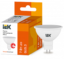 Лампа светодиодная IEK ECO MR16 софит 7Вт 3000К GU5.3 220В 7Вт 630Лм 3000К 54х49мм картинка 